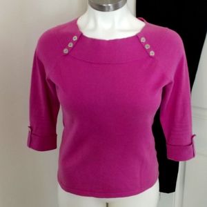 Jones New York Sweater with scoop neck and 3/4 sleeves